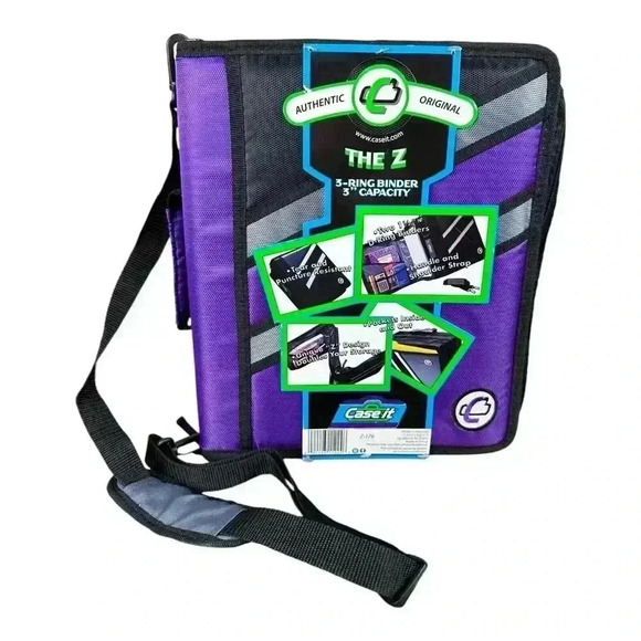 CASE IT THE Z 3 RING BINDER 3 INCH CAPACITY PURPLE - Picture 1 of 6